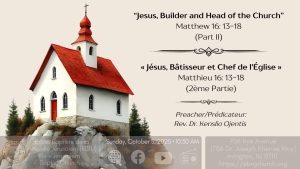 Sunday Worship Service @ Eglise Baptiste de la Nouvelle Jerusalem